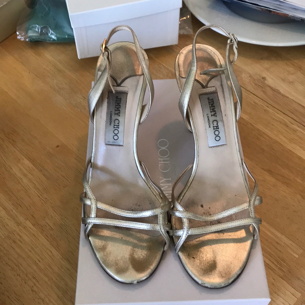 Gold Jimmy Choo Sandals